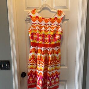 Sandra Darren Multicolor Chevron Dress